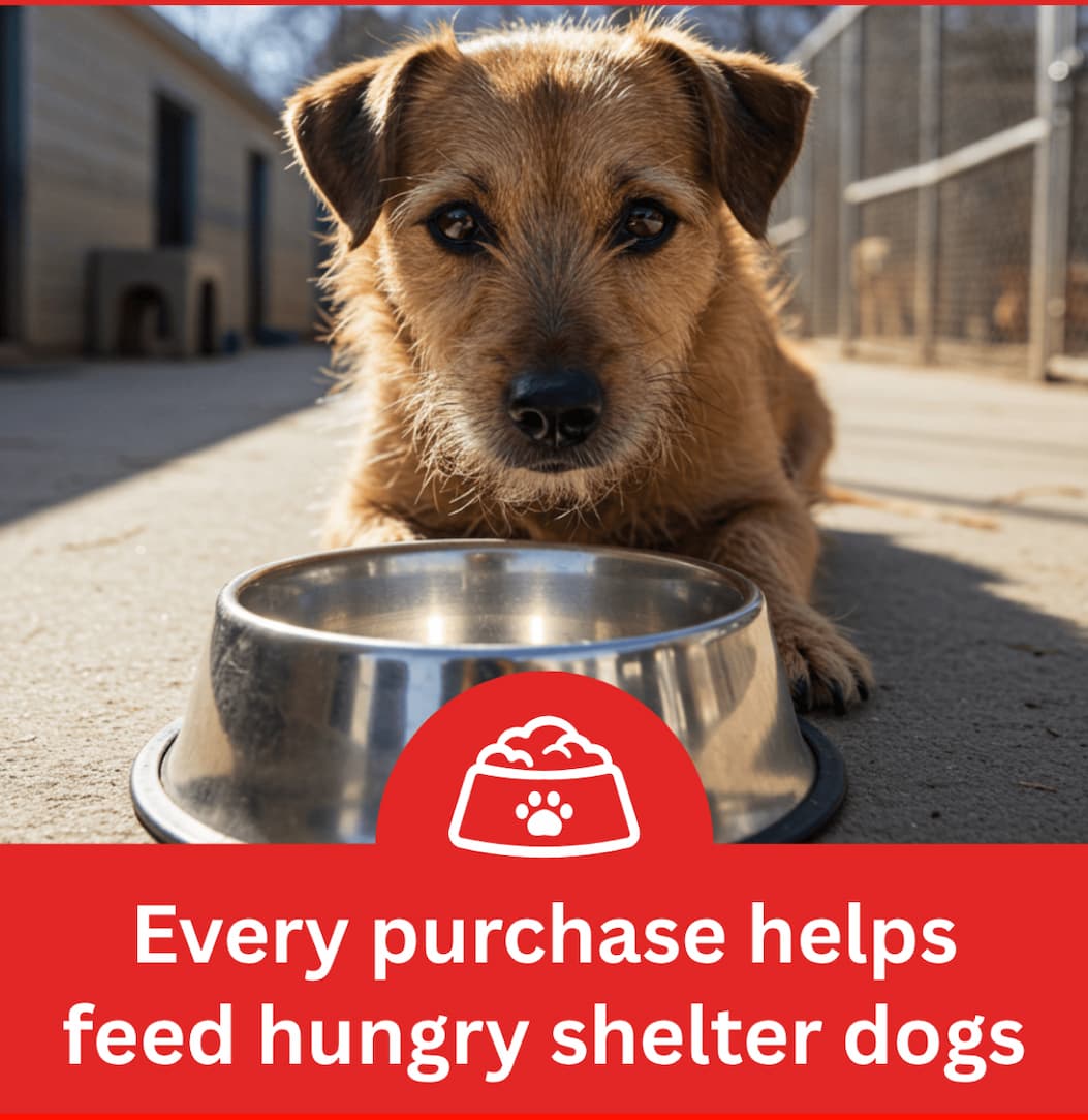 Every Purchase Helps Feed Hungry Shelter Dogs
