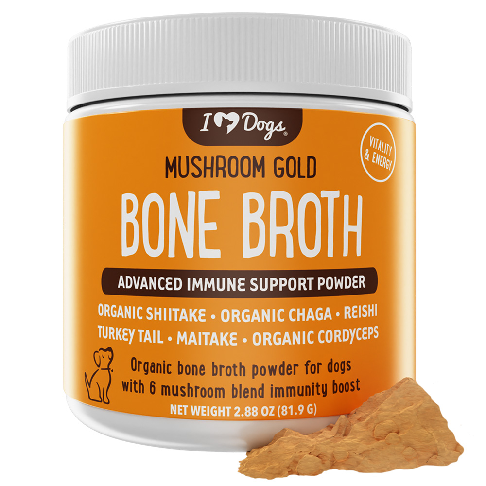 Bone Broth for Dogs – Bone Broth Powder with Organic Mushrooms & Collagen for Digestion