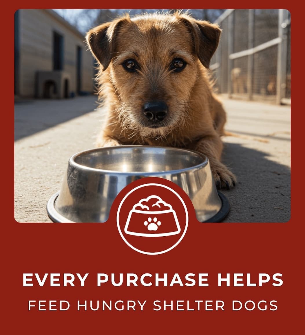 Every Purchase Helps Feed Hungry Shelter Dogs