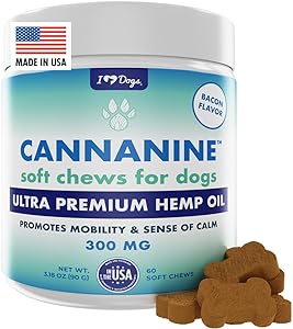 iHeartDogs Hemp Calming Chews for Dogs - Dog Anxiety Relief Bites with Hemp - Bacon Flavored Dog Calming Treats for Anxiety and Stress