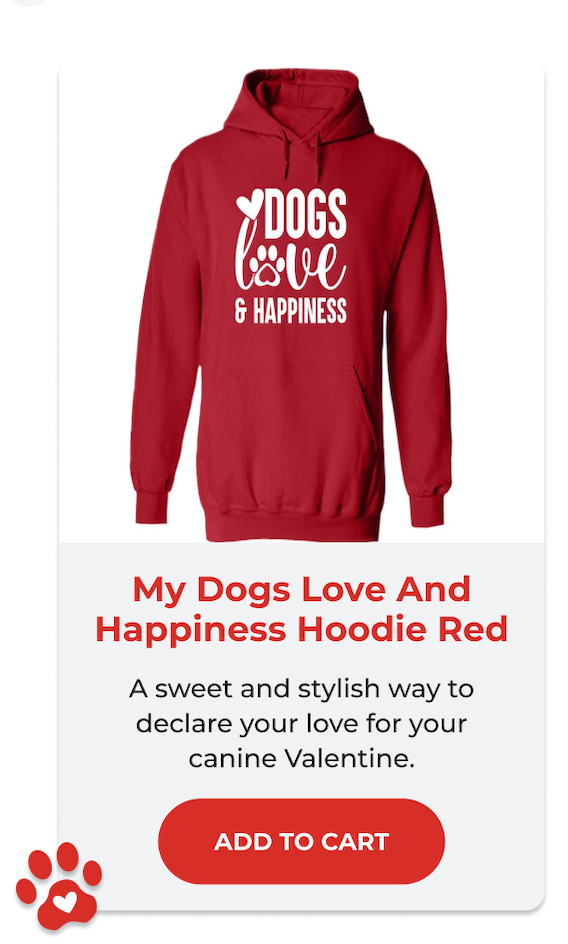 Dogs Love & Happiness Hoodie Red
