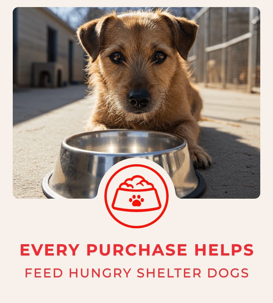 Every Purchase Helps Feed Hungry Shelter Dogs