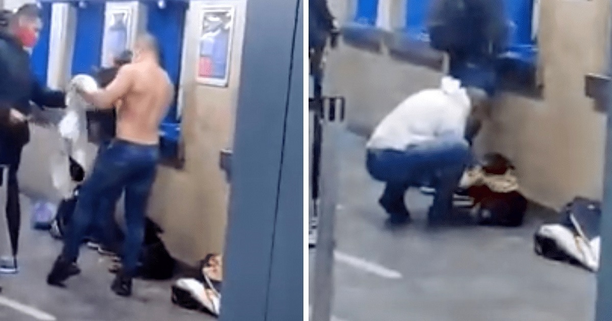Guy Sees Stray Dog Shivering In The Cold, Takes Off His Shirt And Puts It On Him