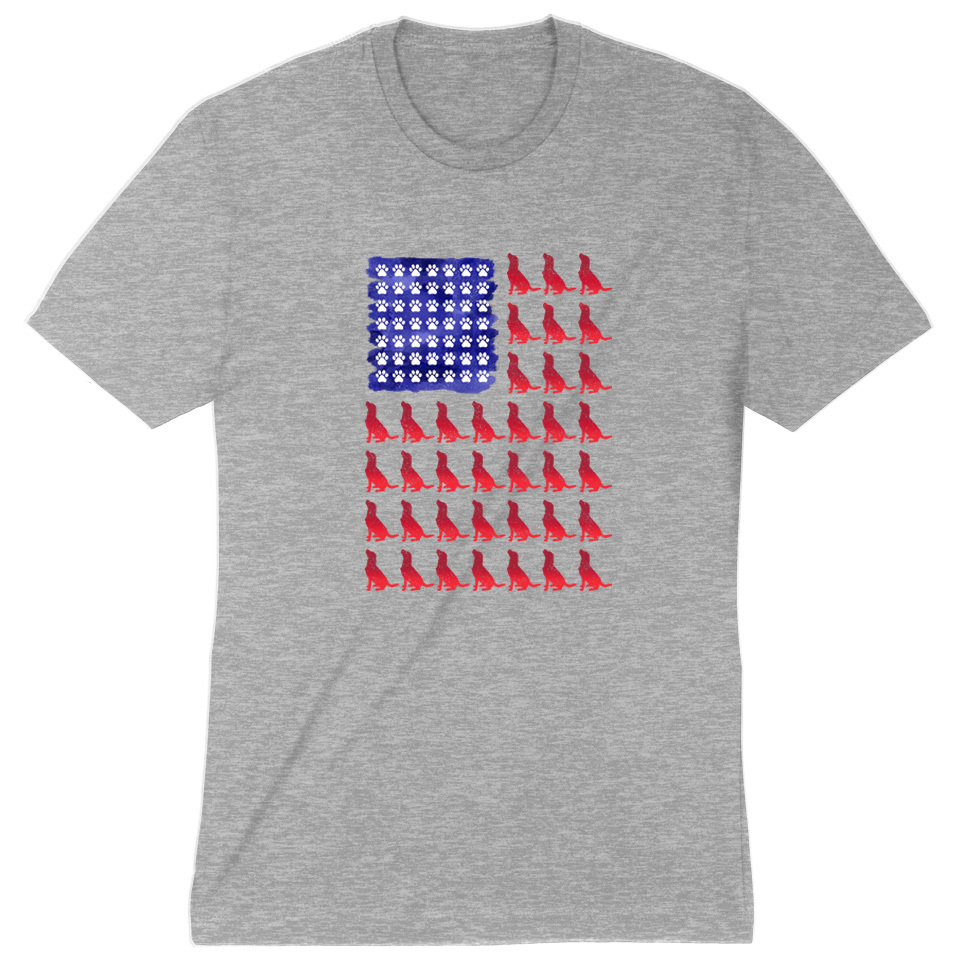 Red Dog Blue Paw Grey Premium T