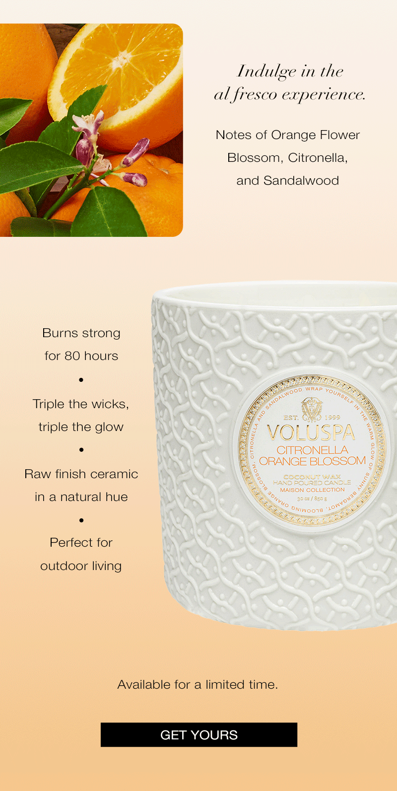 Back for a Limited Time! 🍊 Voluspa