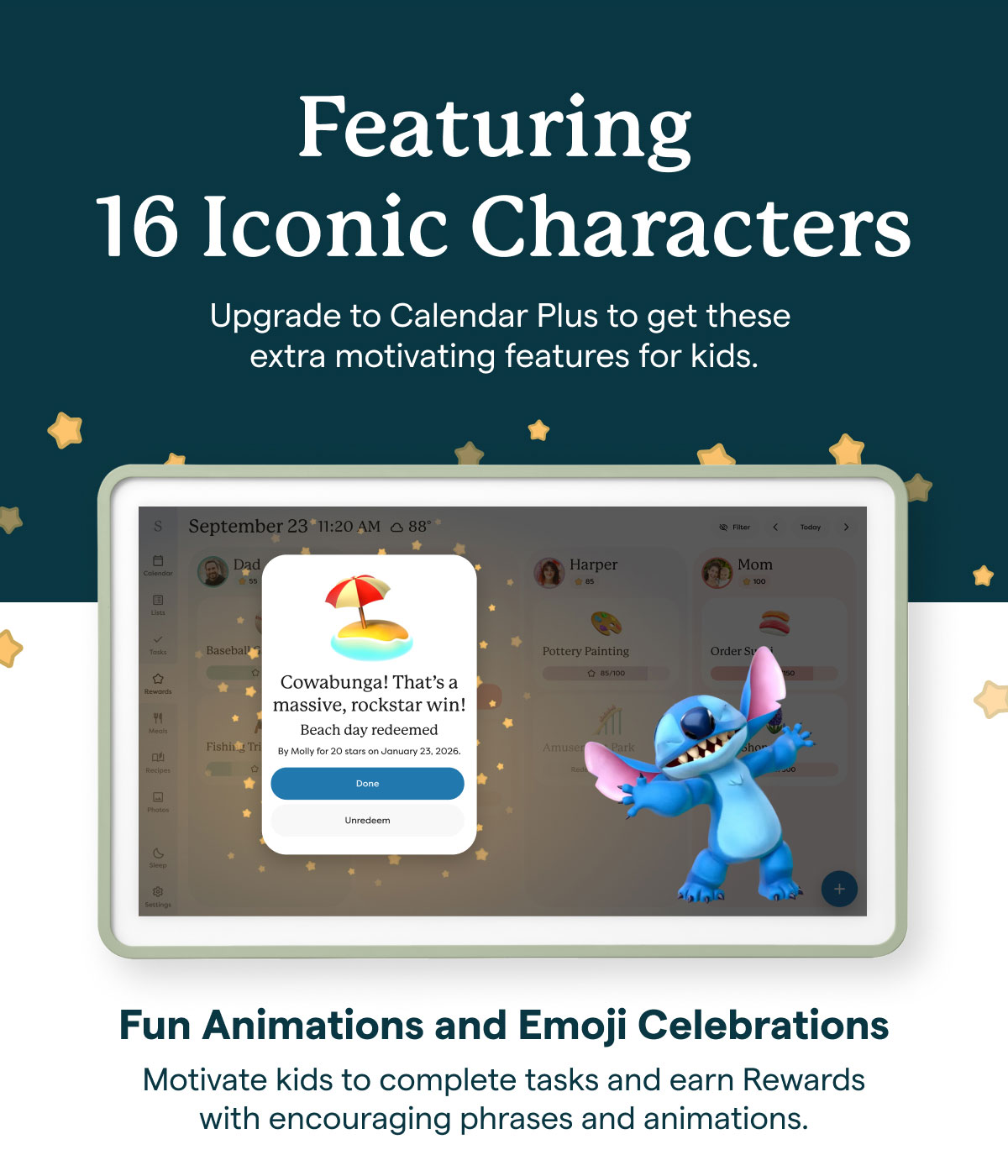 iconic characters animations and celebrations