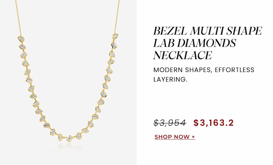 Bezel Multi Shape Lab Diamonds Necklace