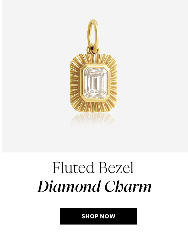 Fluted Bezel Diamond Charm