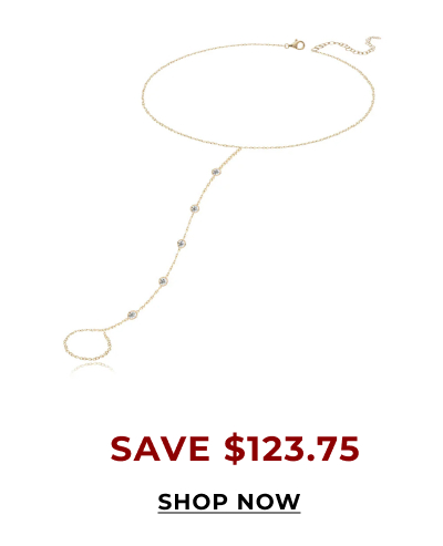 Five Round Bezel Diamond Hand Chain