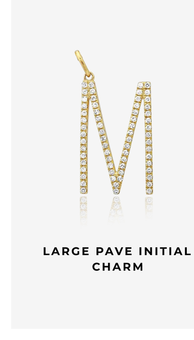 Large Pave Initial Charm