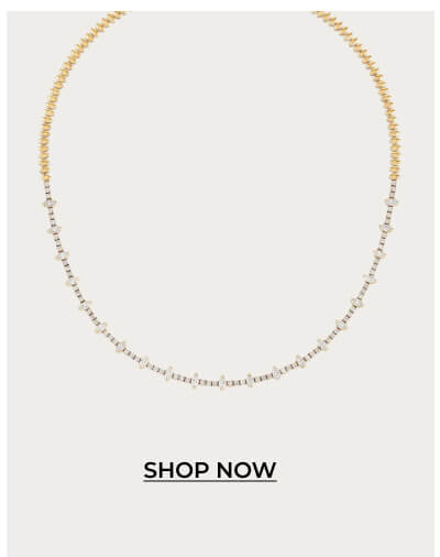 Marquise Diamond Tennis and Golden Necklace