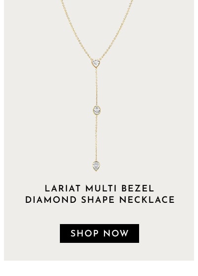 Lariat Multi Bezel Diamond Shape Necklace