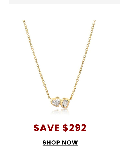 Two Small Diamond Bezel Necklace