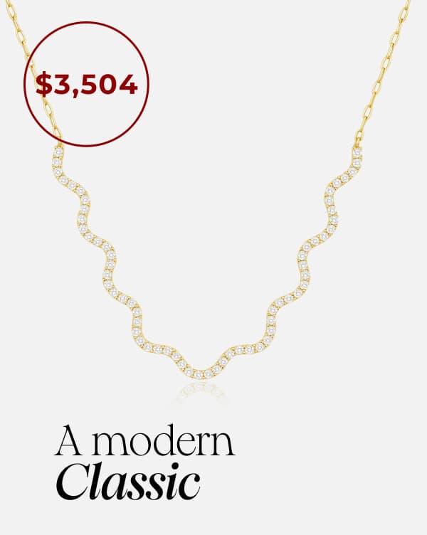 Wavy Lab Diamond Tennis Necklace