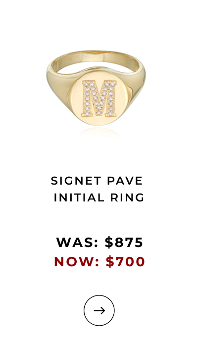 Signet Pave Initial Ring