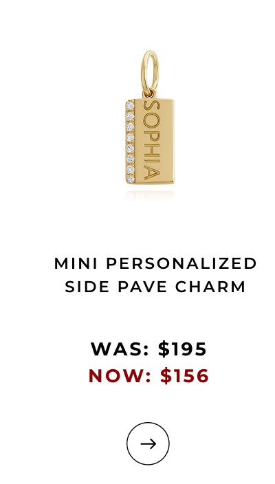 Mini Personalized Side Pave Charm
