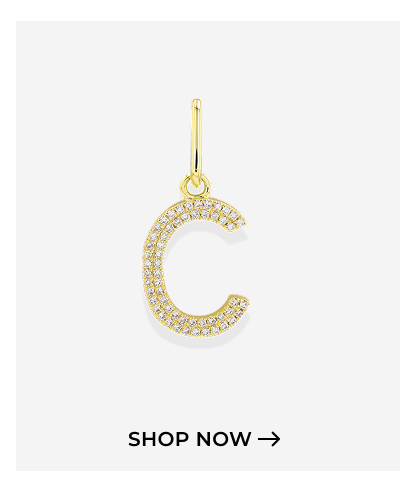 Double Row Pave Diamond Initial