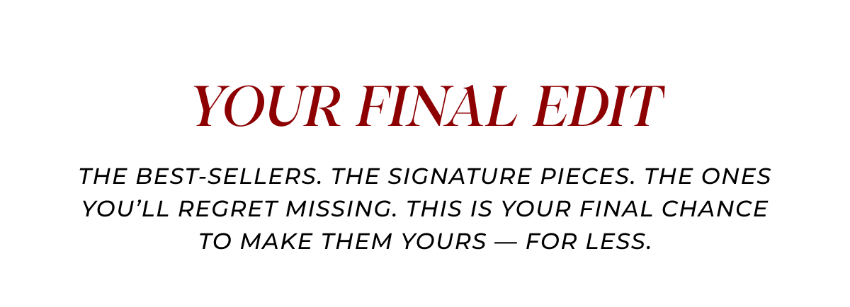 YOUR FINAL EDIT