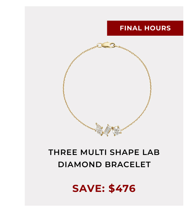Three Multi Shape Lab Diamond Bracelet