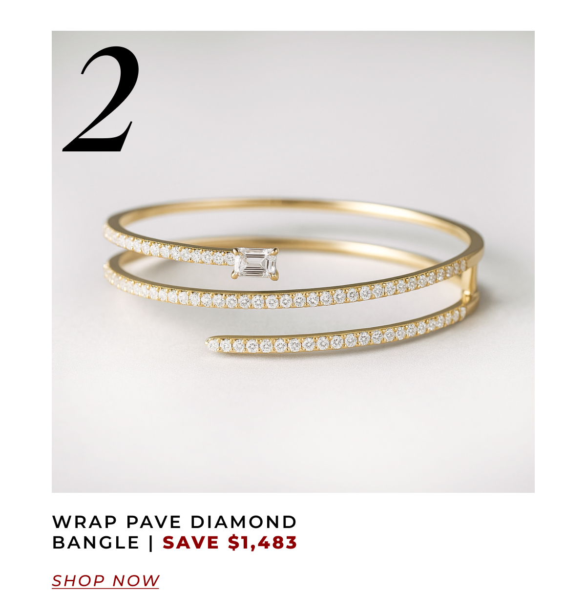 Wrap Pave Diamond Bangle