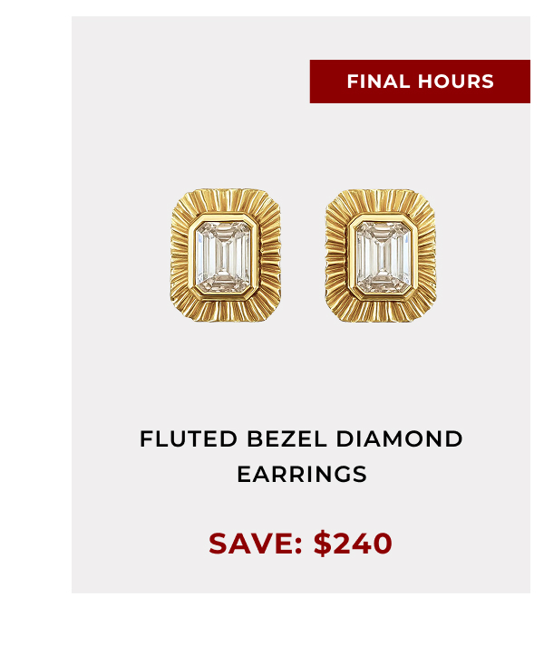 Fluted Bezel Diamond Earrings