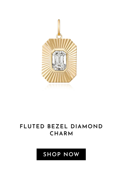 FLUTED BEZEL DIAMOND CHARM