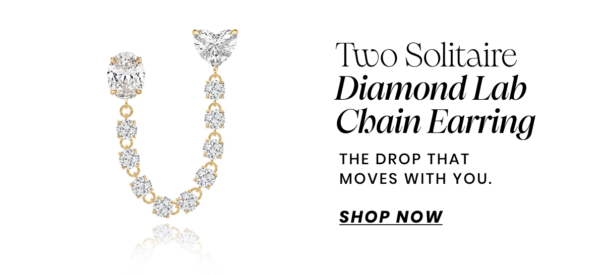 Two Solitaire Diamond Lab Chain Earring