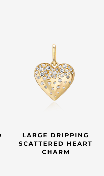 Large Dripping Scattered Heart Charm