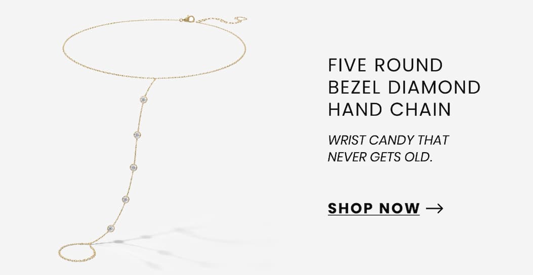 Five Round Bezel Diamond Hand Chain