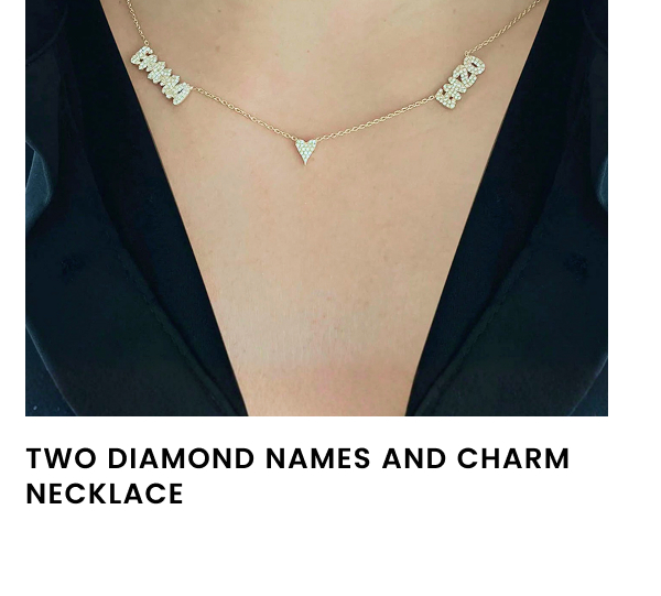 Two Diamond Names and Charm Necklace