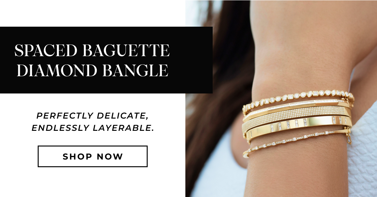 Spaced Baguette Diamond Bangle