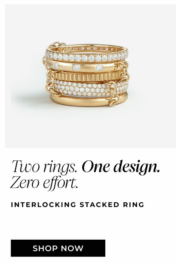 Interlocking Stacked Ring - Two rings. One design. Zero effort.