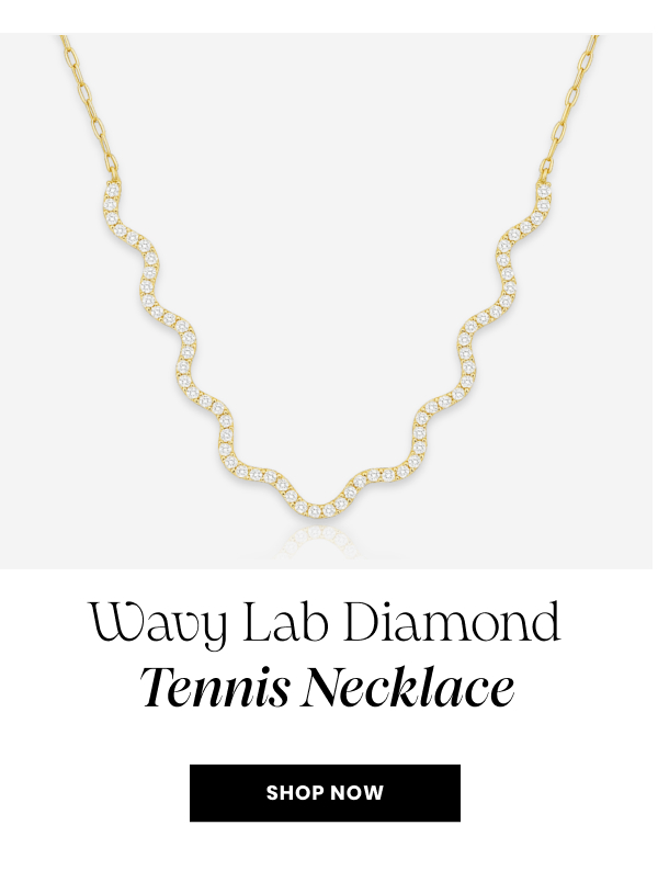 Wavy Lab Diamond Tennis Necklace
