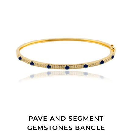 Pave and Segment Gemstones Bangle