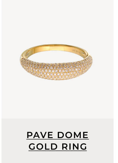 Pave Dome Gold Ring