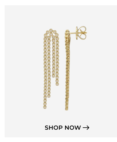 Tassel Diamond Drop Bezel Earrings