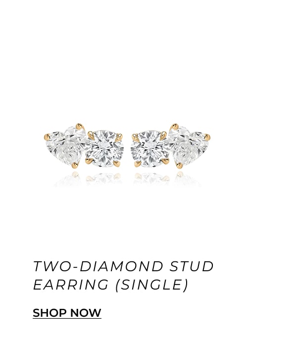 Two-Diamond Stud Earring (Single)