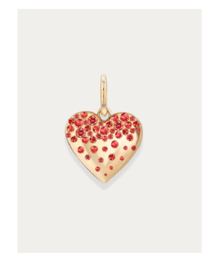 Large Dripping Scattered Gemstone Heart Charm