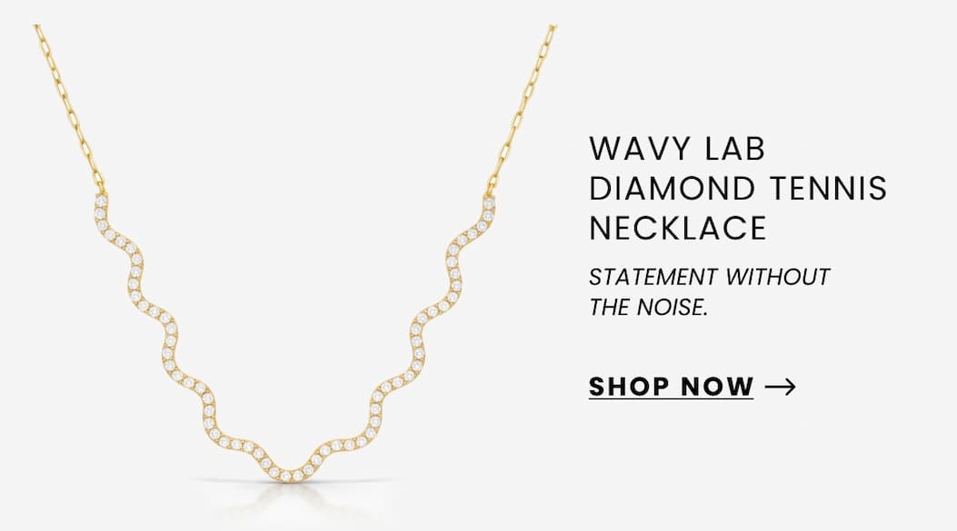 Wavy Lab Diamond Tennis Necklace