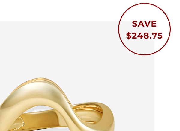 Stackable Dome Gold Wave Ring