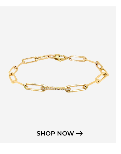 All Around Diamond Link Paperclip Bracelet