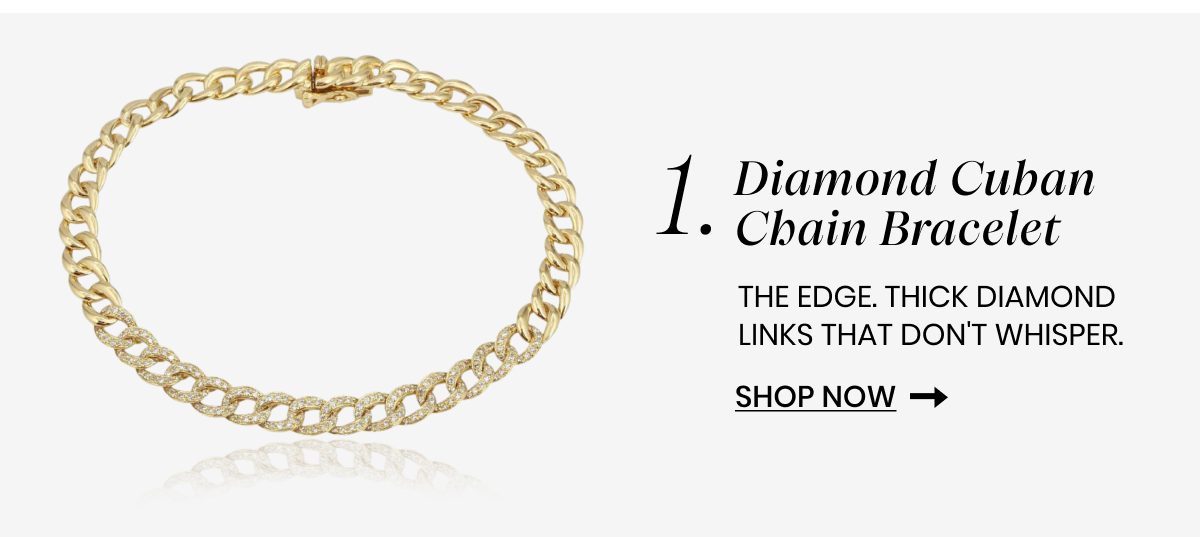 1.Diamond Cuban Chain Bracelet