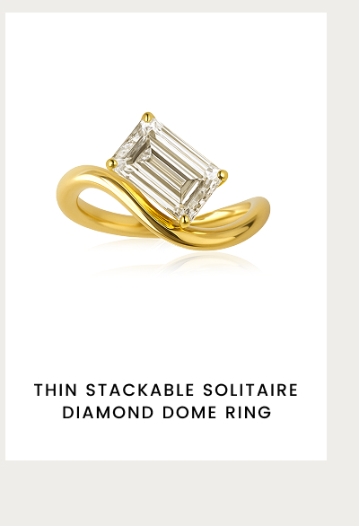 Thin Stackable Solitaire Diamond Dome Ring
