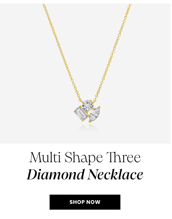 Multi Shape Three Diamond Necklace