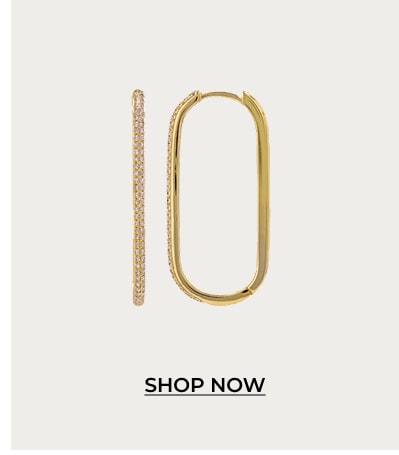 Large Oval Pave Hoop