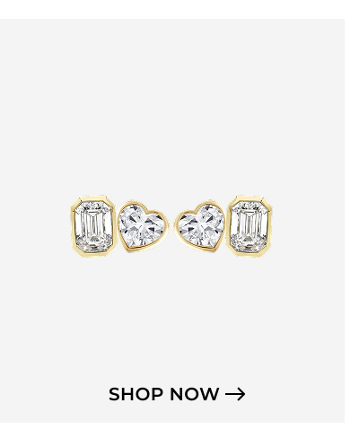 Two-Diamond Bezel Stud Earring (Single)
