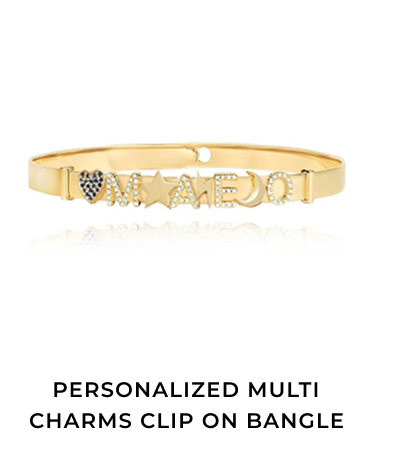 Personalized Multi Charms Clip On Bangle