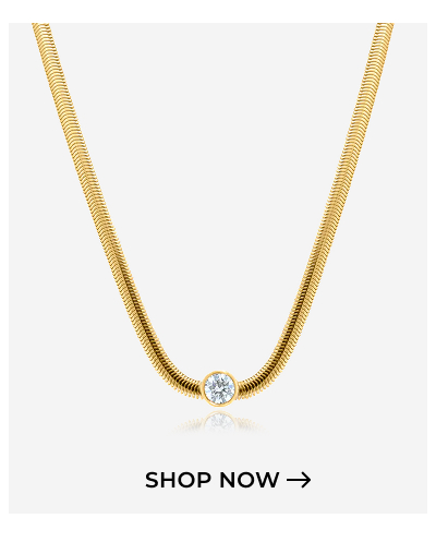 Solitaire Diamond Snake Necklace