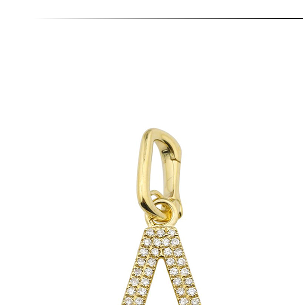 Double Row Pave Diamond Initial