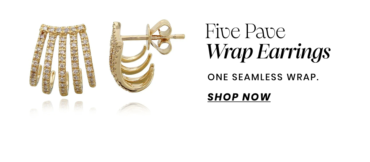 Five Pave Wrap Earrings